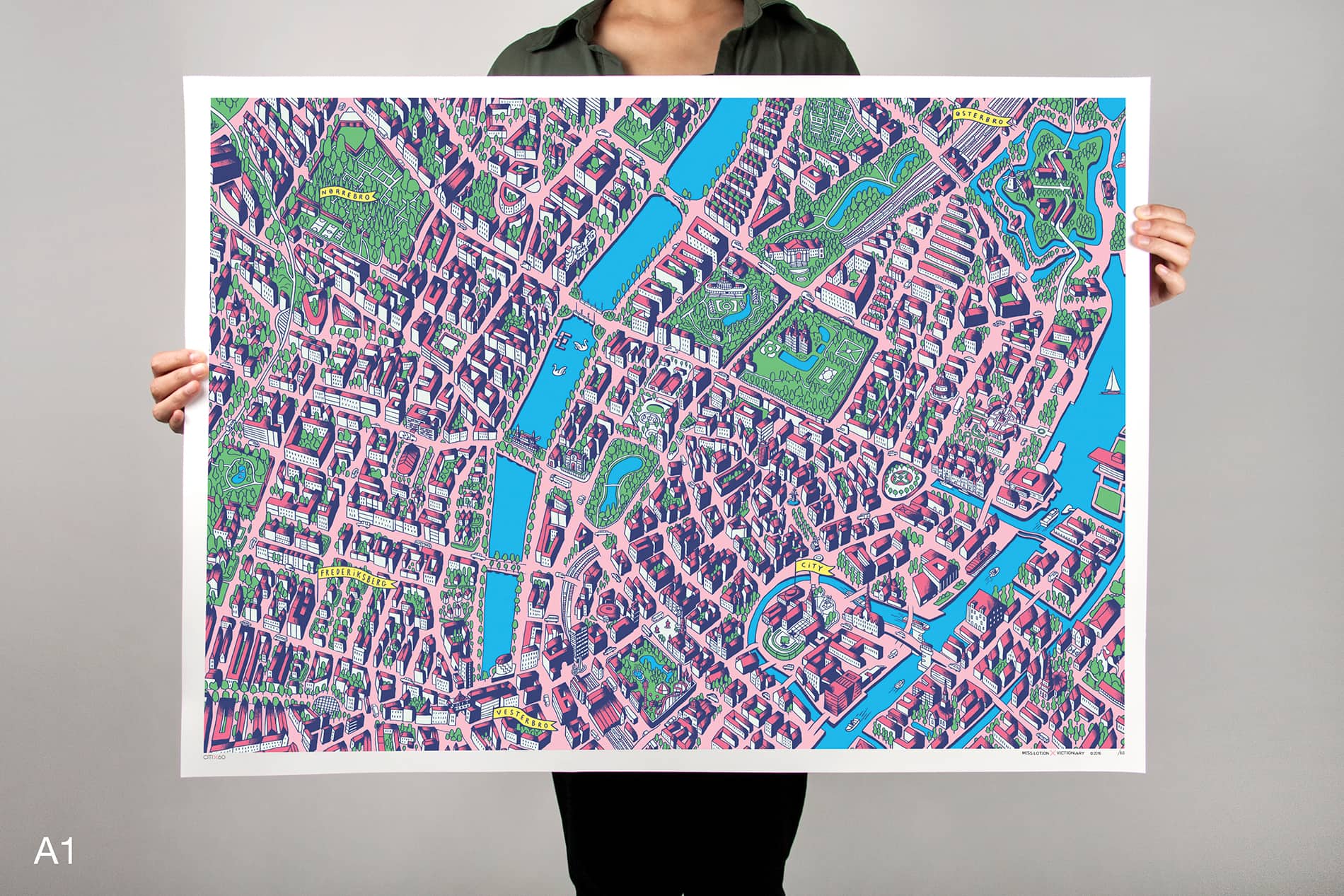 CITIx60 Art Print: Copenhagen City Map