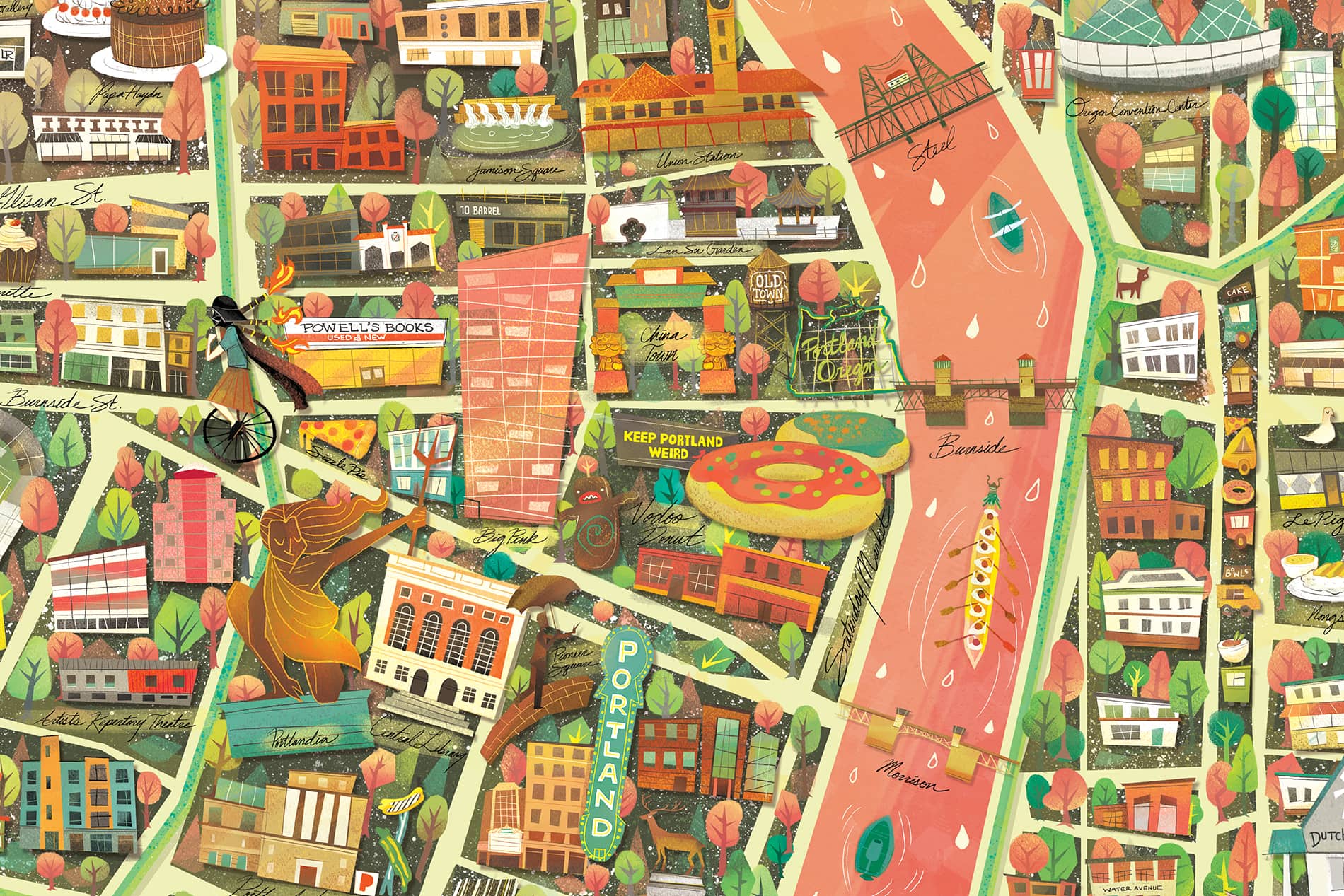 CITIx60 Art Print: Portland City Map