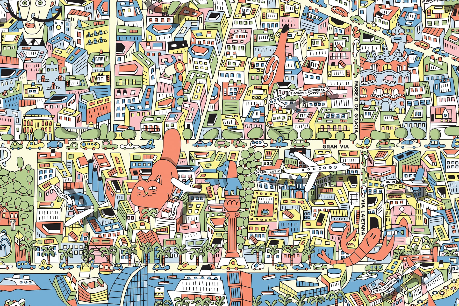 CITIxFamily Art Print: Barcelona City Map