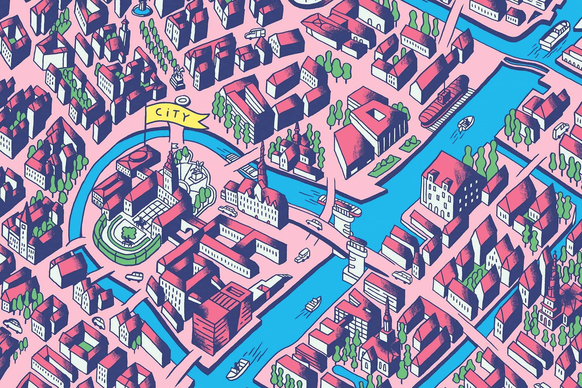 CITIx60 Art Print: Copenhagen City Map