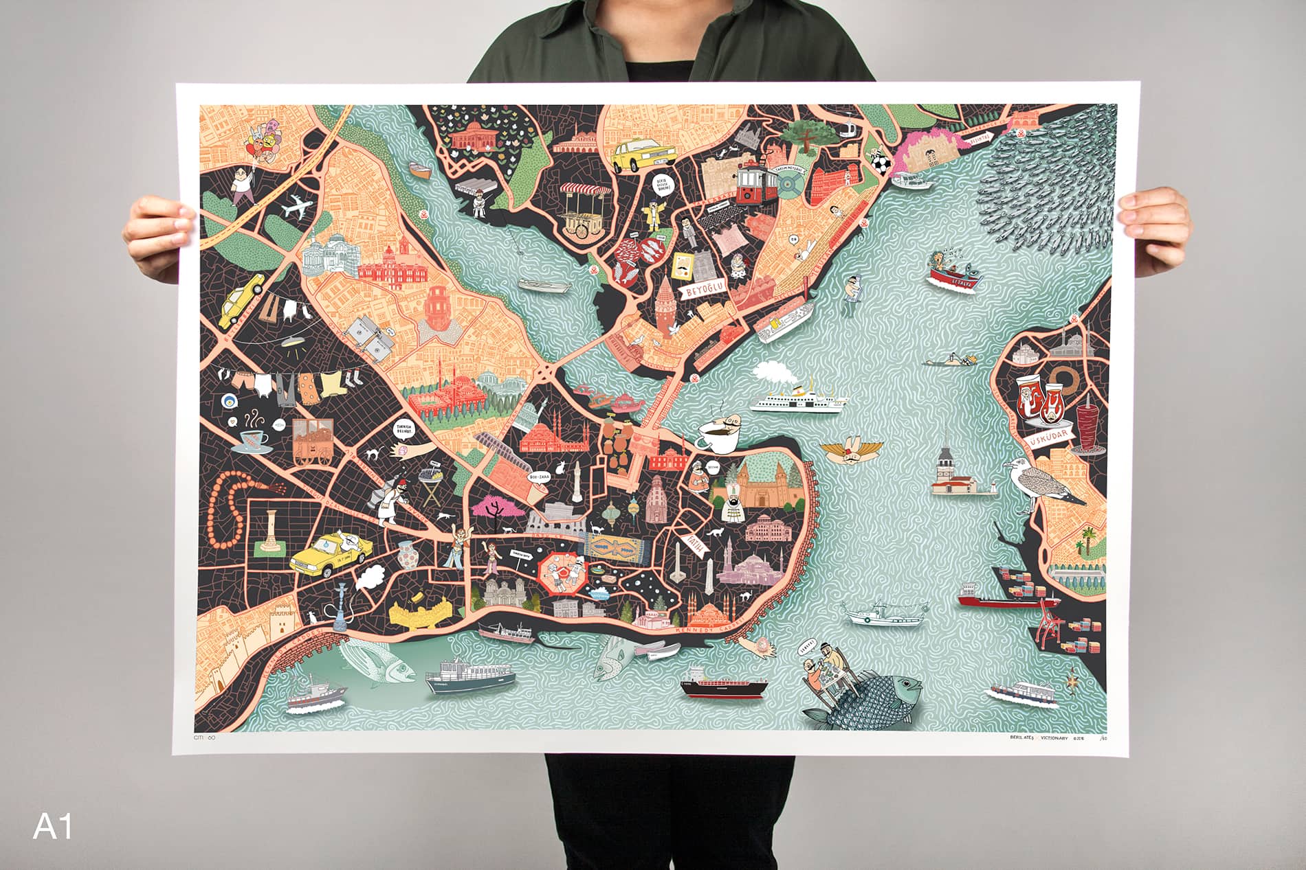 CITIx60 Art Print: Istanbul City Map