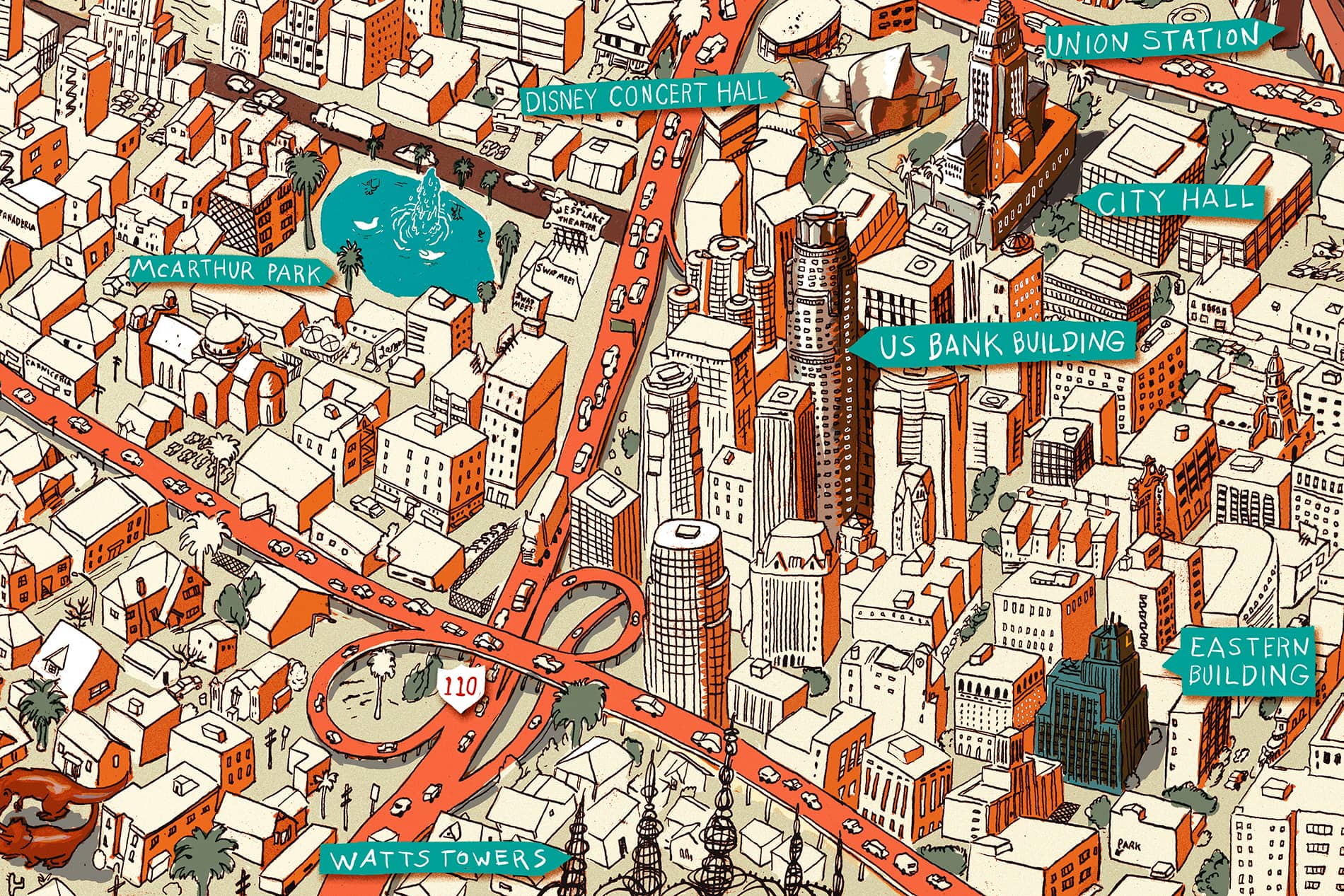 CITIx60 Art Print: Los Angeles City Map