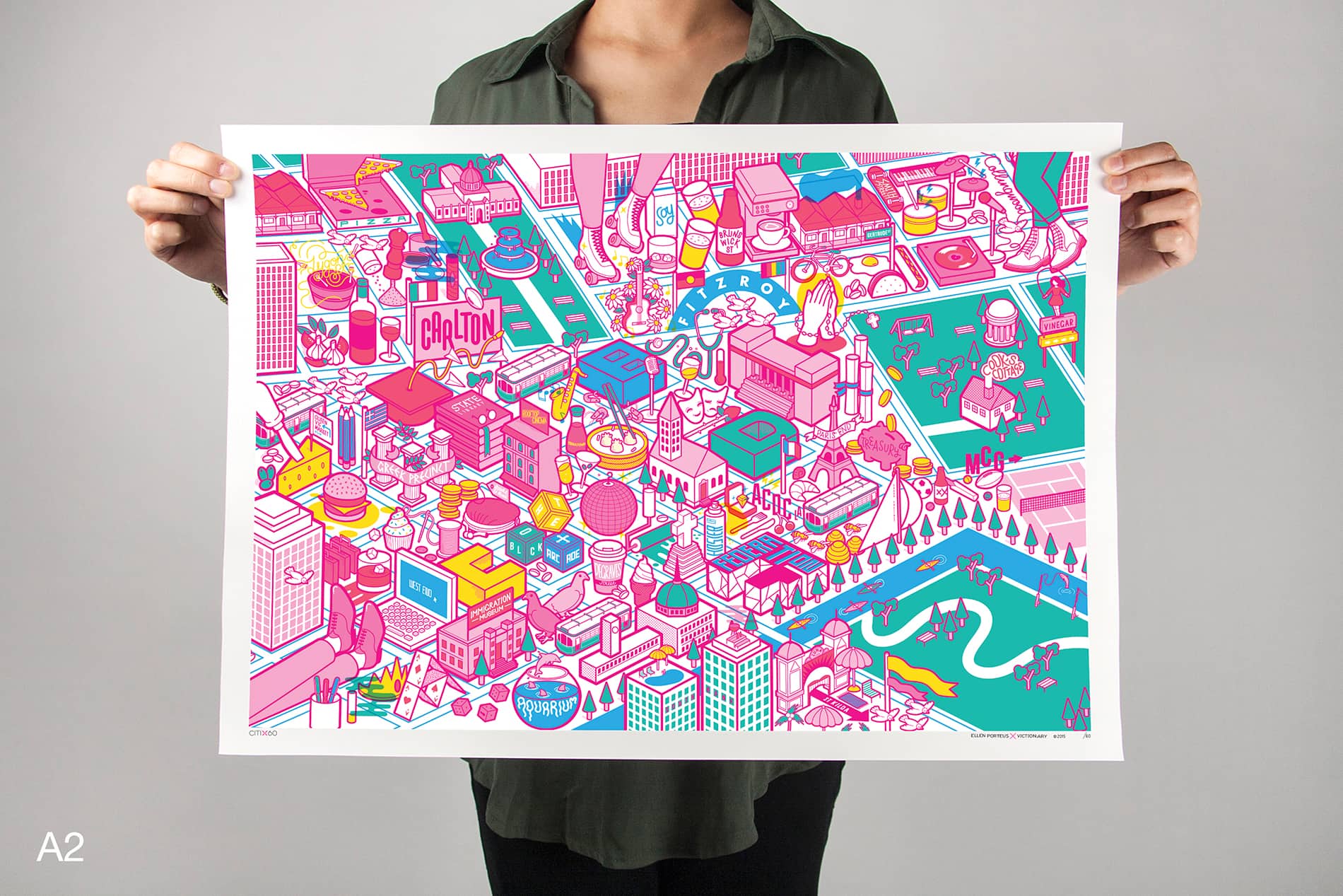 CITIx60 Art Print: Melbourne City Map