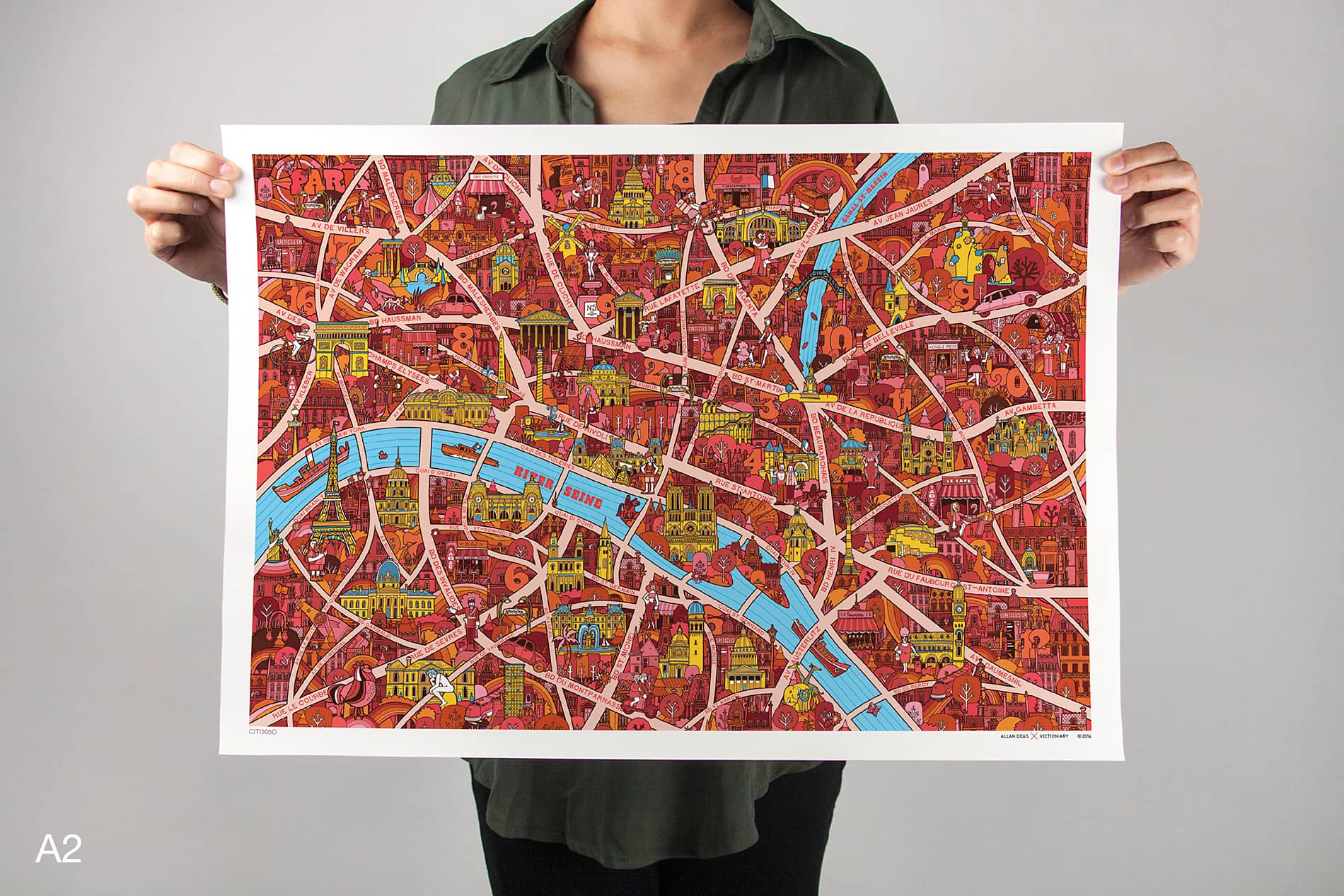 CITIx60 Art Print: Paris City Map
