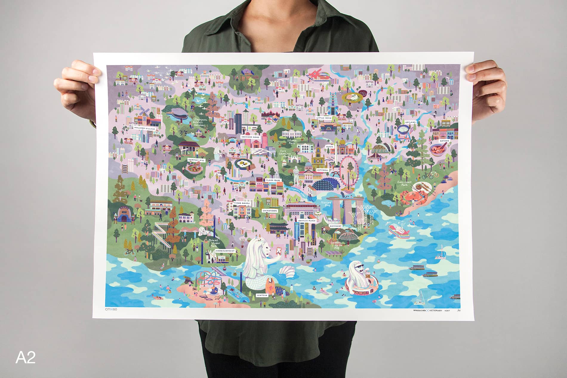 CITIx60 Art Print: Singapore City Map