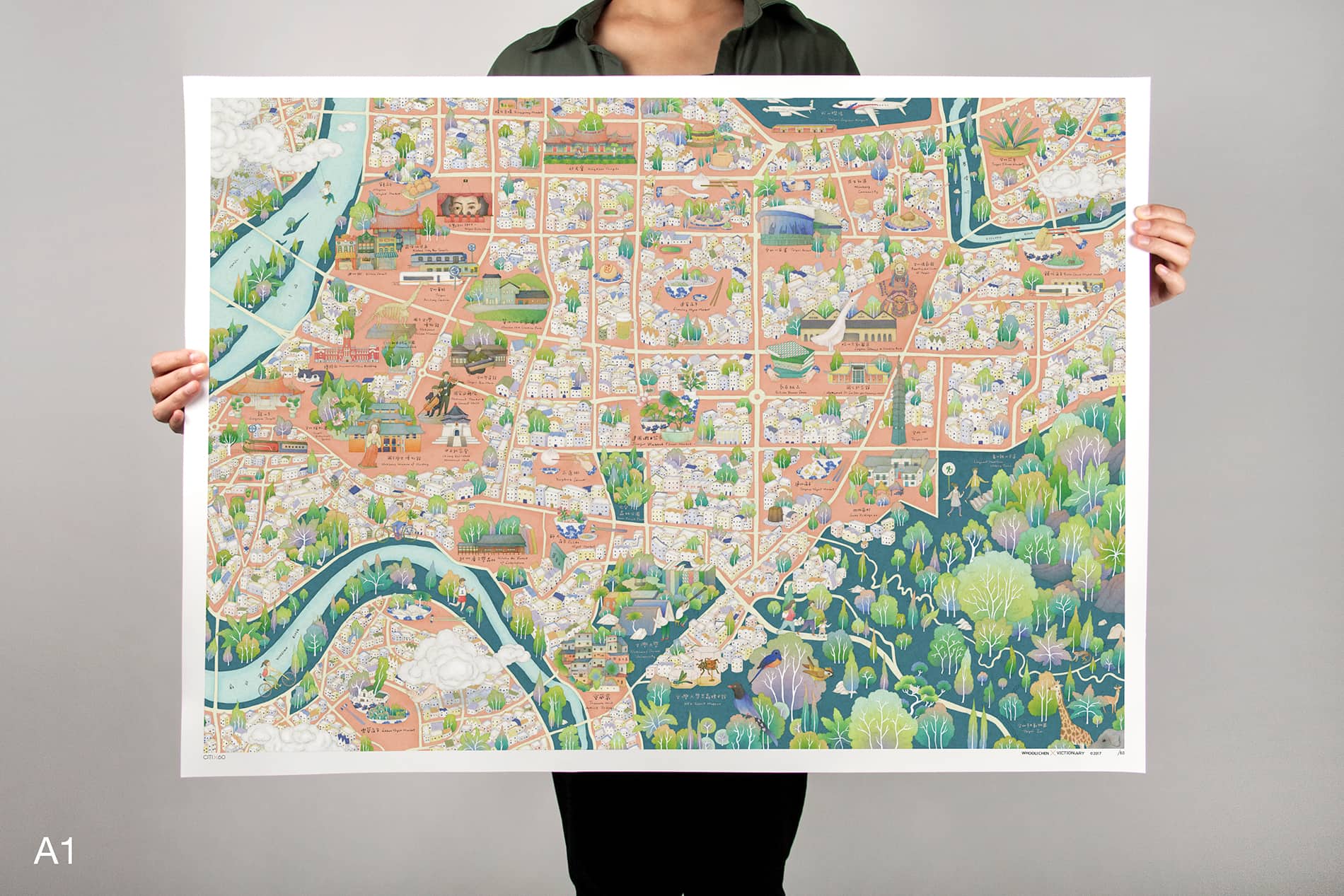 CITIx60 Art Print: Taipei City Map