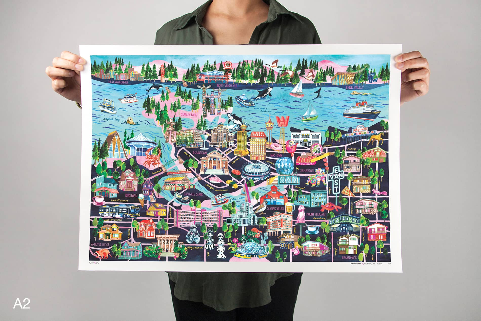 CITIx60 Art Print: Vancouver City Map