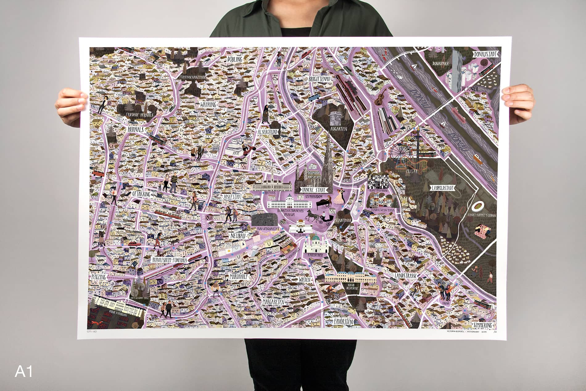 CITIx60 Art Print: Vienna City Map
