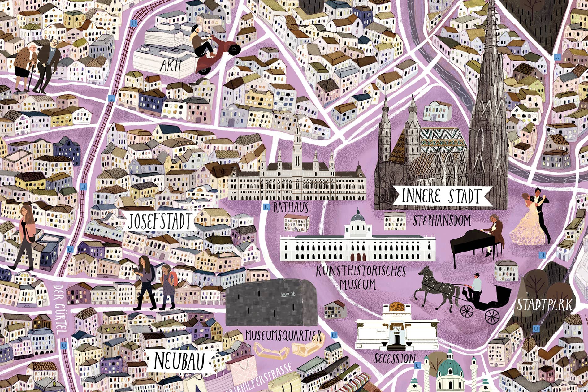 CITIx60 Art Print: Vienna City Map